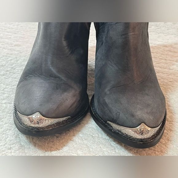 Jeffrey Campbell Cromwell Boot black distressed leather ankle bootie size 6.5 - Picture 6 of 10